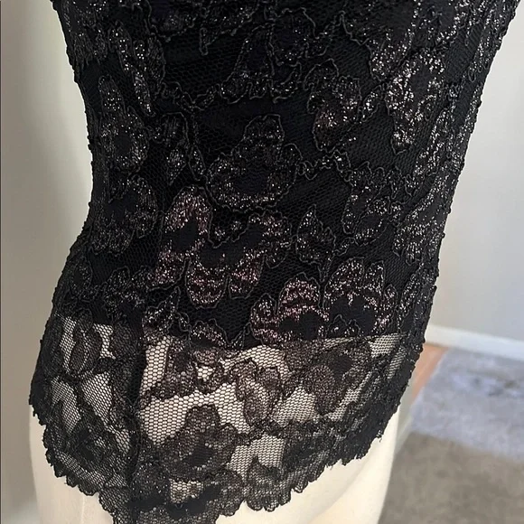 Betsey Johnson Vintage Black Lace Camisole & Pant Outfit - Picture 6 of 11